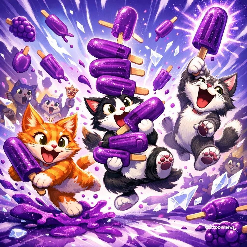 Purple Mayhem: Grape Popsicle Day Purr-suit