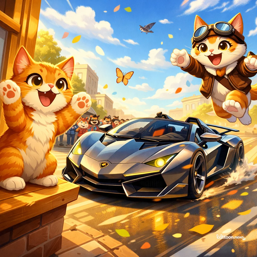Lamborghini Goes Roofless—Cats Purr with Delight!
