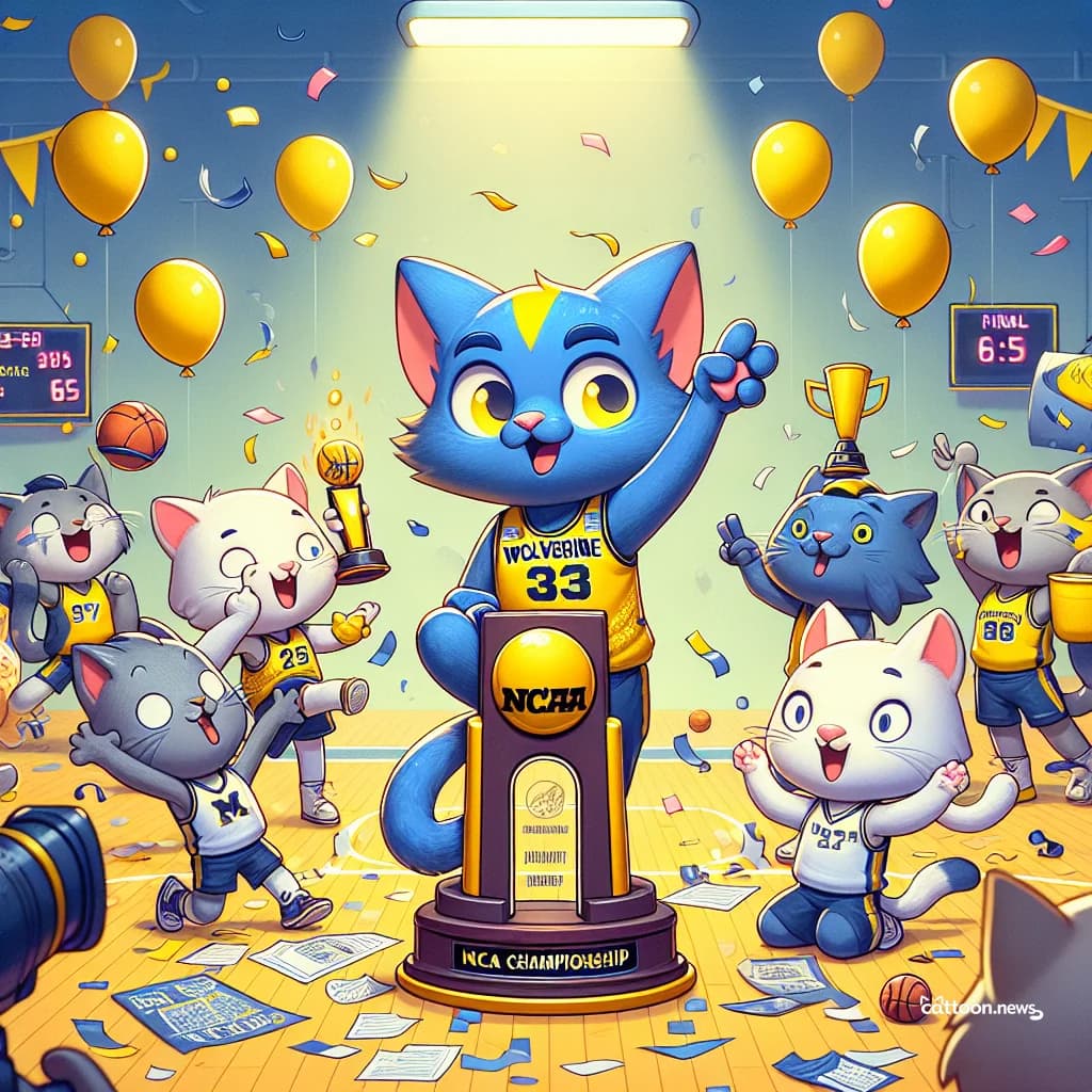 Furry Paws Clap for Wolverines' Sweet Victory! - Cheerful Cat