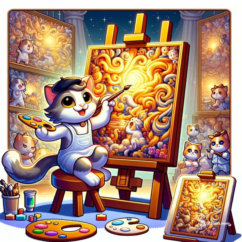 Meowmix of Art: Baroque Meets Kid Pix! - Cheerful Cat