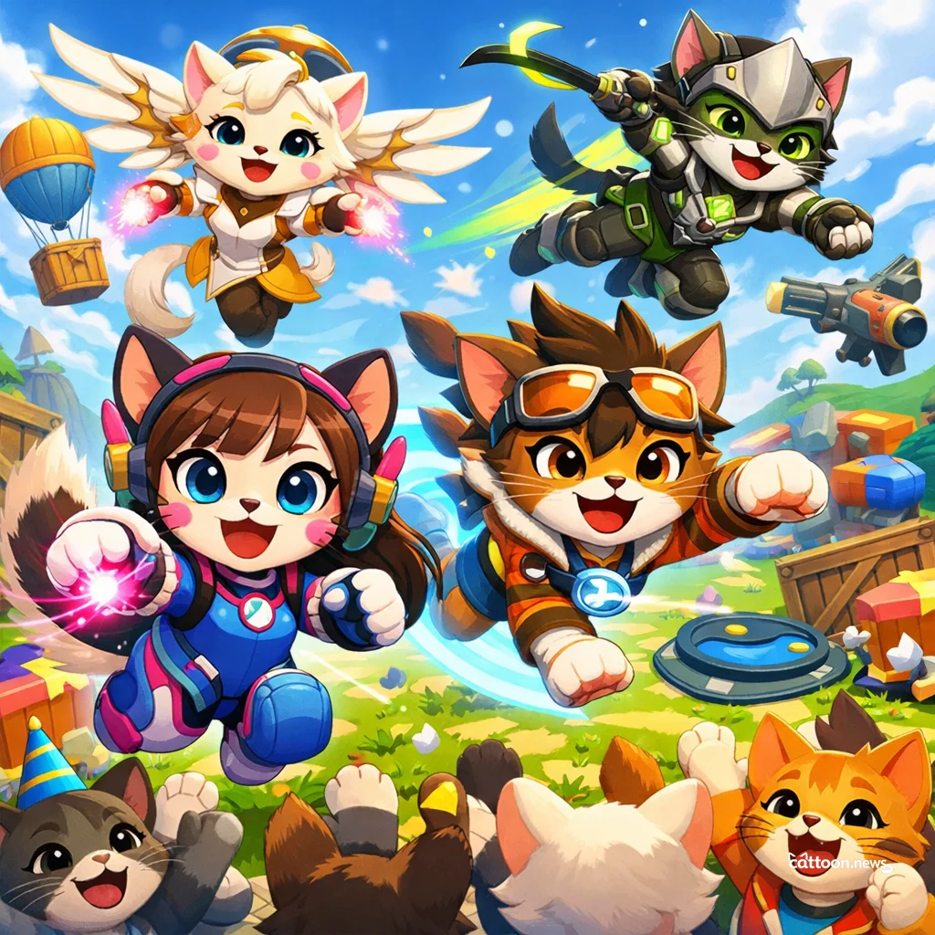 Overwatch Heroes Tumble Into Fortnite—Cats Are Watching! - Cheerful Cat