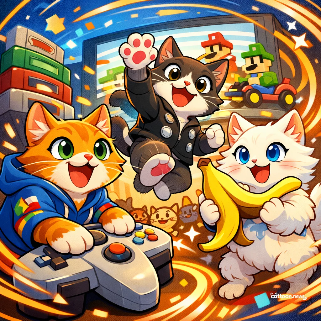 N64 Games Zoom Online—Cats Paw-sitively Thrilled! - Cheerful Cat