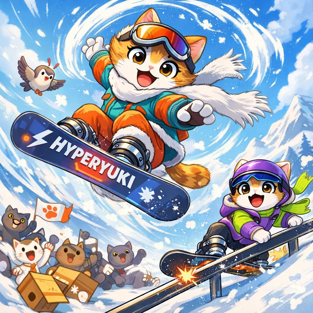 Snowboard Moves So Wild, Even Cats Pause to Watch! - Cheerful Cat