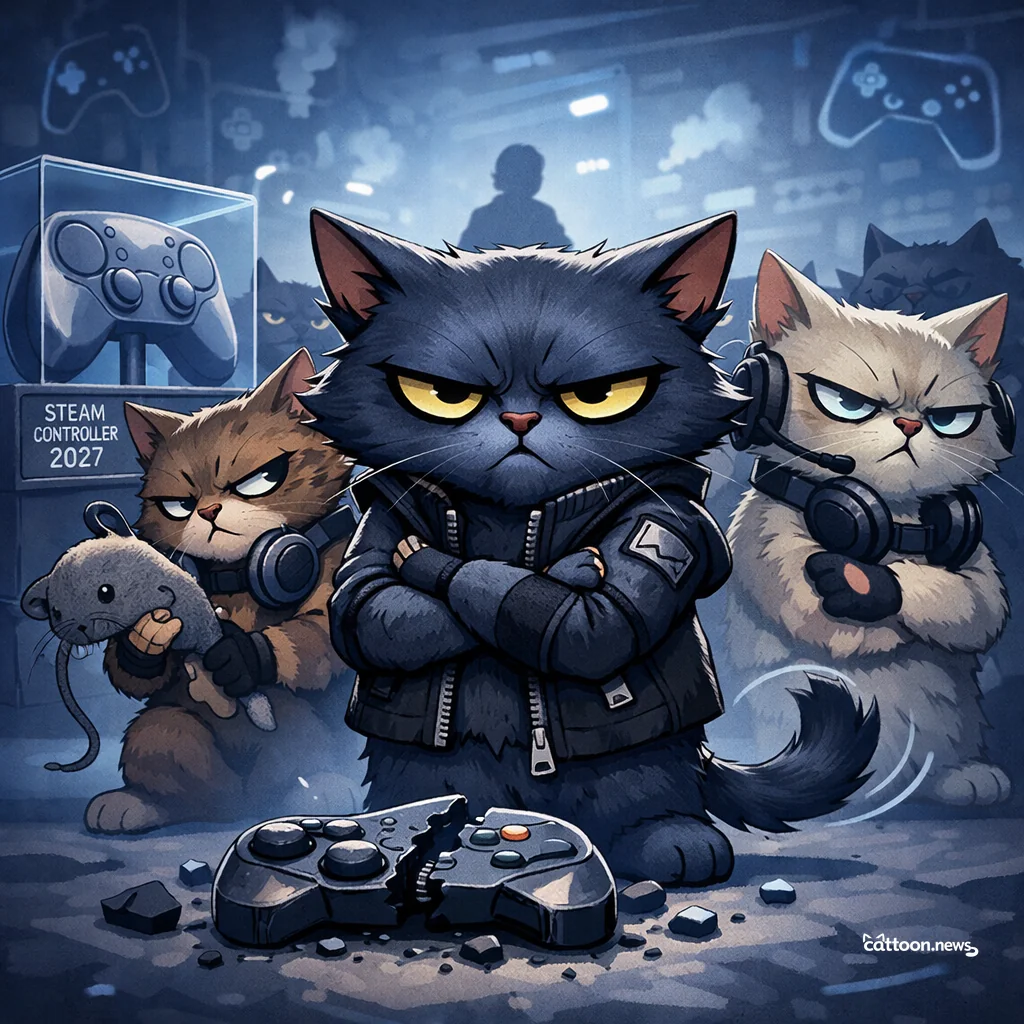 Steam Controllers Late. Cats Unmoved. - Grumpy Cat