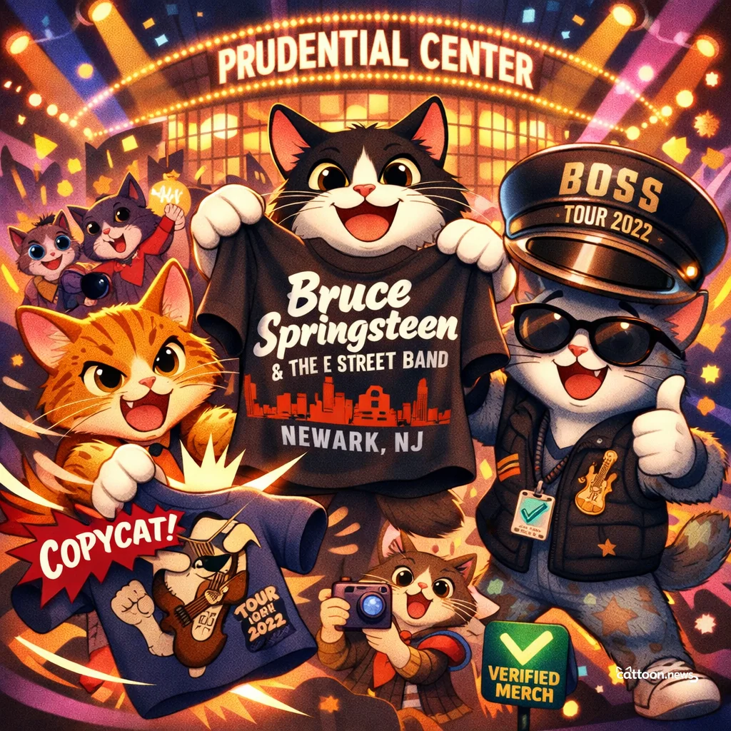 Merch Battle at Springsteen’s Show: Paws Up for the Real Deal! - Cheerful Cat
