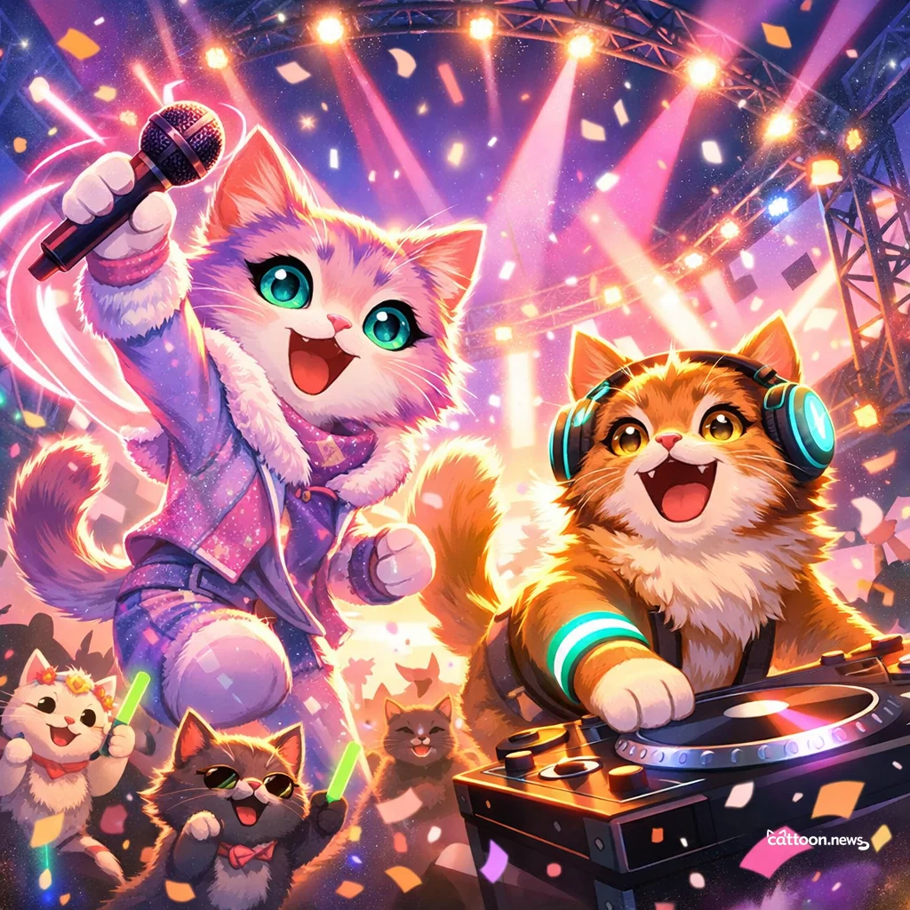 Coachella Pounces! KATSEYE & HUNTR/X Bring Purrfection - Cheerful Cat