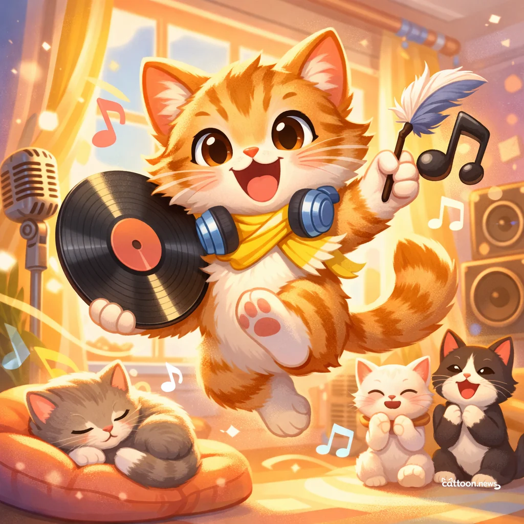 Fonseca Sings About Time—Cats Curl Up and Listen! - Cheerful Cat