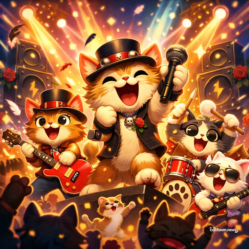 Rock Legends Roar! Cats Groove to GNR’s Florida Purr-formance - Cheerful Cat