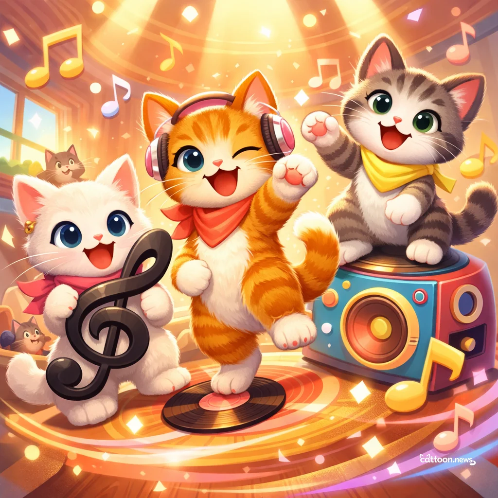 Humans Drop Fresh Beats—My Whiskers Are Tingling! - Cheerful Cat