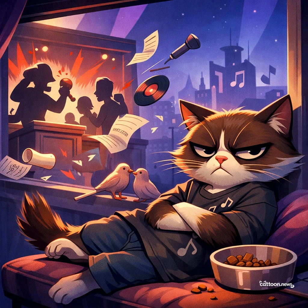 Kanye in Court. Music Drama. Cats Unimpressed. - Grumpy Cat