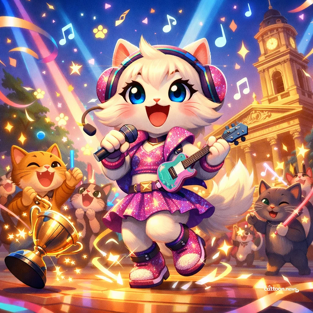 Ninajirachi Dazzles at AIR Awards! Cats Curious, Paws Applaud - Cheerful Cat