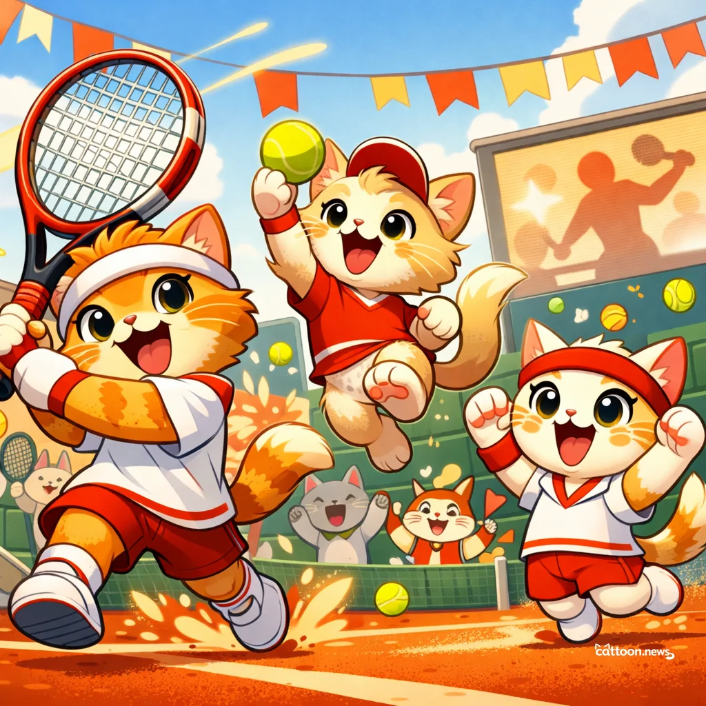 Watch the French Open Free—Paws Up for Tennis Fun! - Cheerful Cat