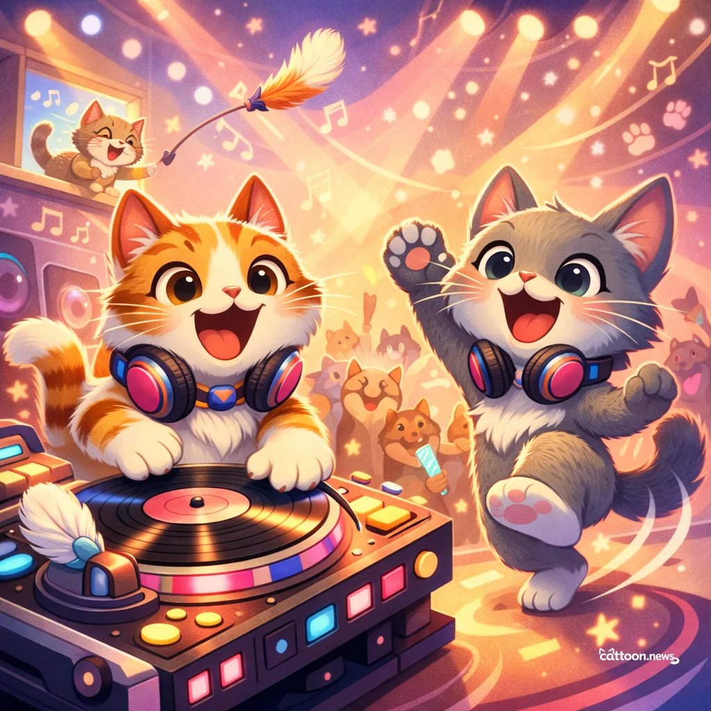 Humans Plan Epic Dance Parties—Cats Ready Paws! - Cheerful Cat
