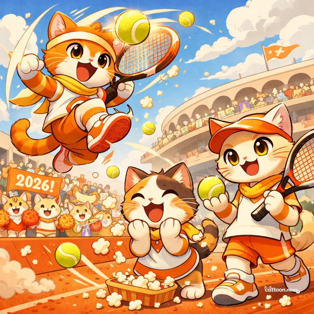 Tennis on TV? Paws Up for the French Open Fun! - Cheerful Cat