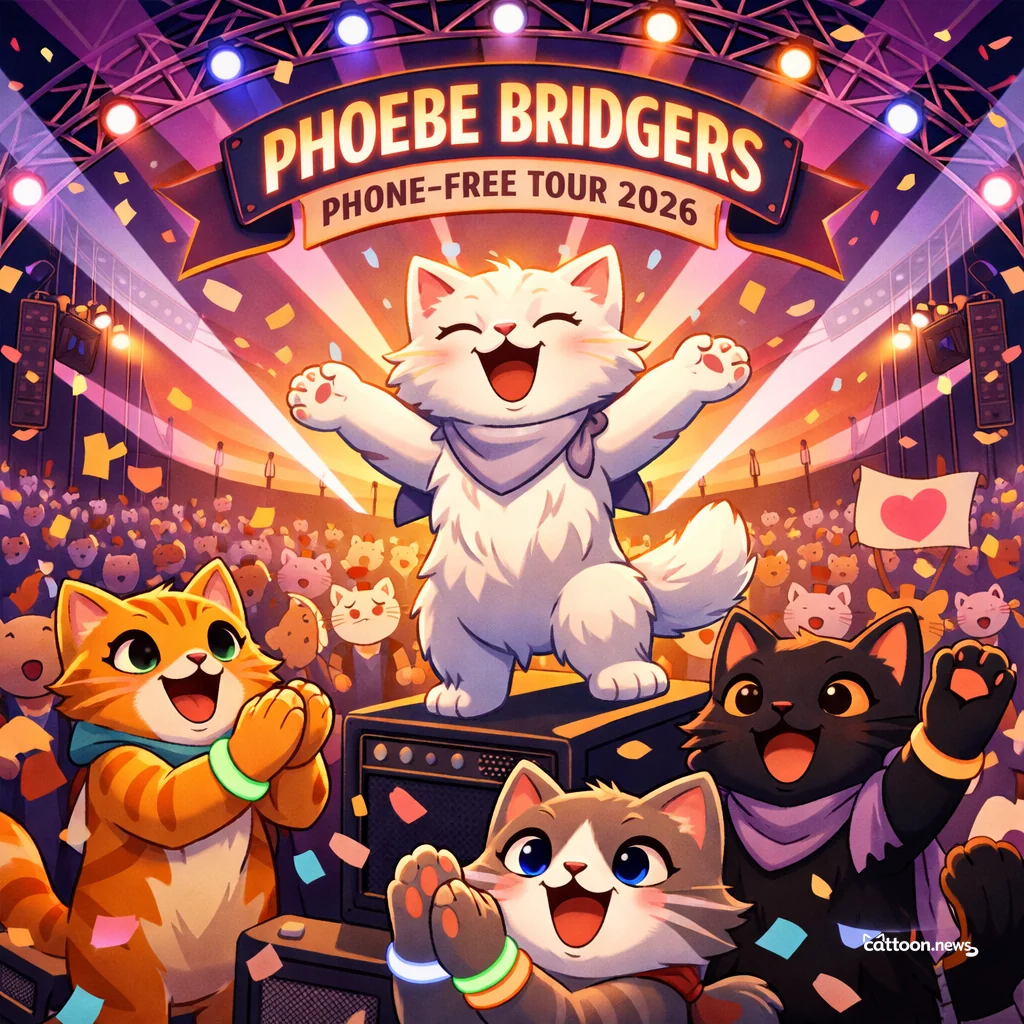 Humans Ditch Phones for Purrfect Concert Magic!