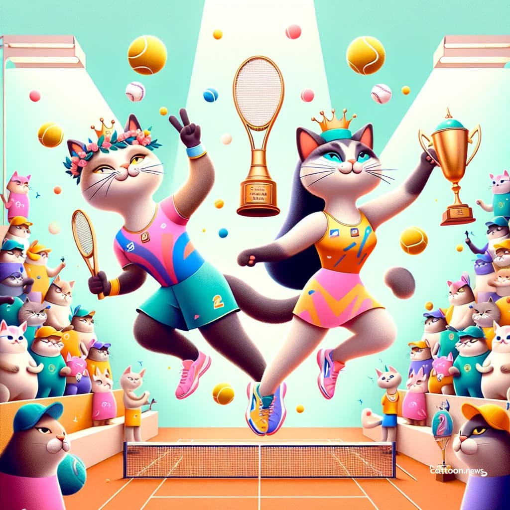 Jessica Pegula Grabs Another Crown! Paws Up for Victory - Cheerful Cat