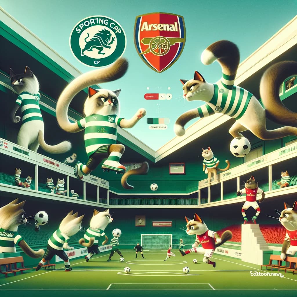 Lions and Gunners Play, Pawsitive Excitement Ahead! - Cheerful Cat