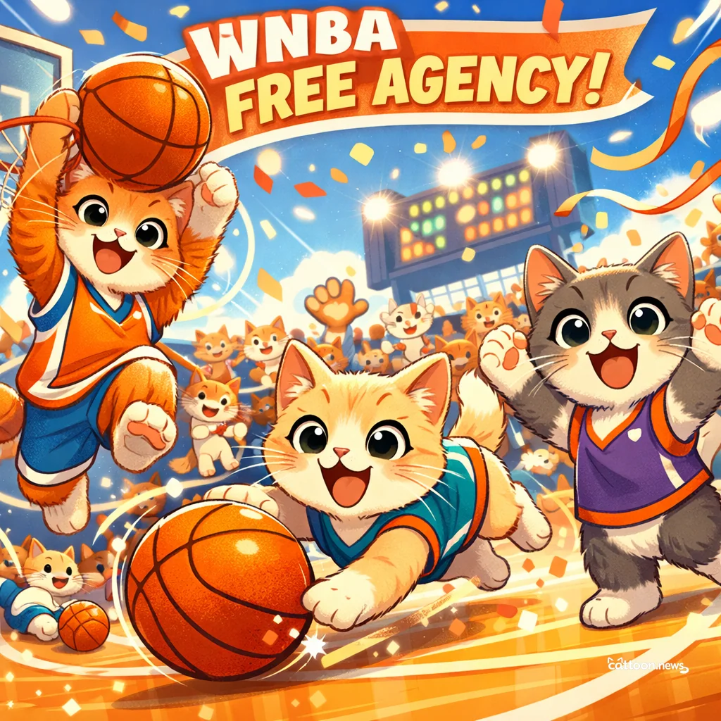 WNBA Moves! Cats Purr Over Human Hustle - Cheerful Cat