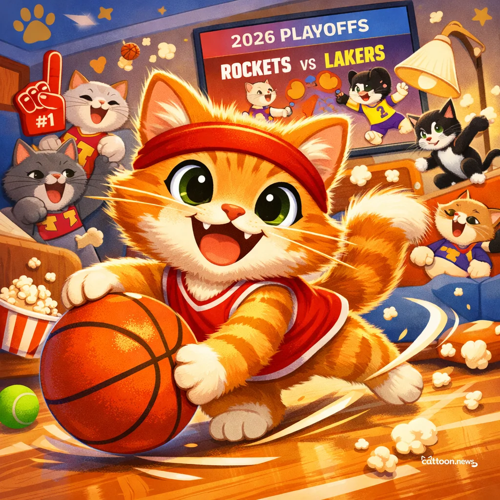 Rockets vs. Lakers: Whiskers Twitch in NBA Playoff Drama! - Cheerful Cat