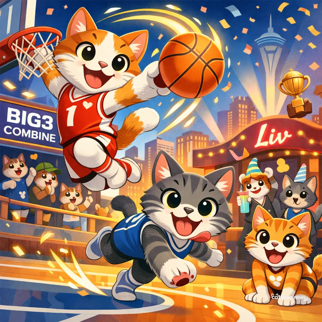 Big3 Basketball Party in Vegas? Paws Up for Hoops! - Cheerful Cat