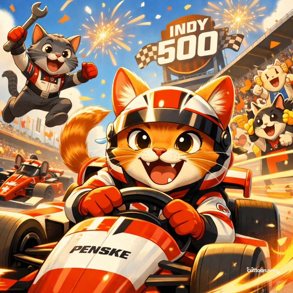 McLaughlin’s Comeback at Indy 500—Paws Crossed for Victory! - Cheerful Cat