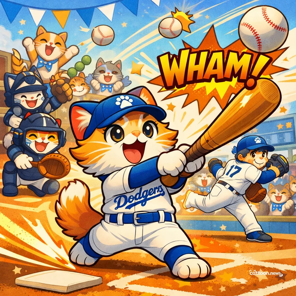 Ohtani’s Purrfect Game: Home Run & Hitless Magic! - Cheerful Cat