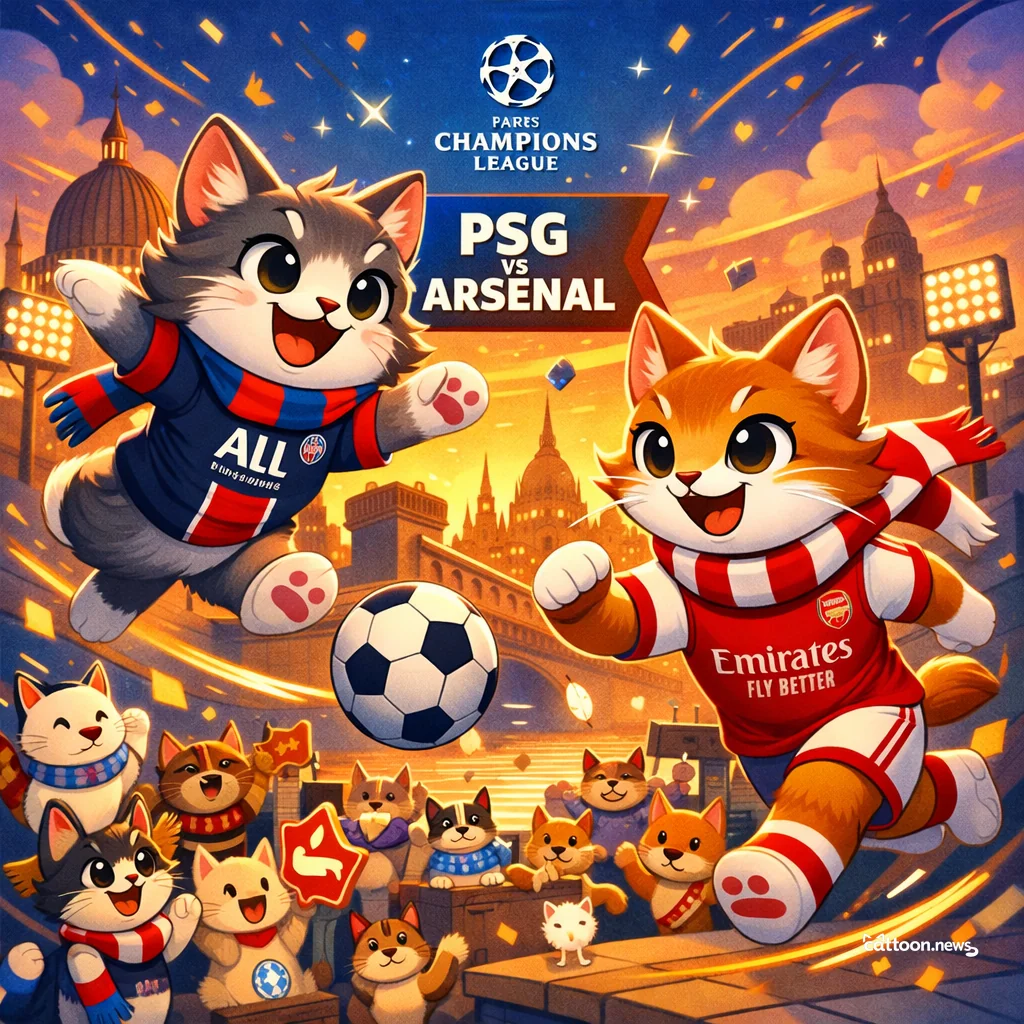 Paws and Whiskers Tingle: Champions League Final Purr-view! - Cheerful Cat