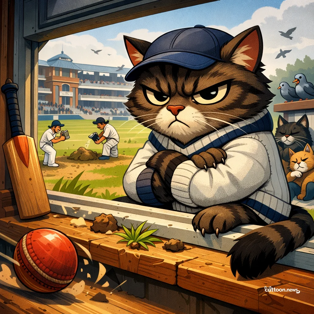 Humans Fuss Over Lord's Pitch. Cats Unimpressed. - Grumpy Cat