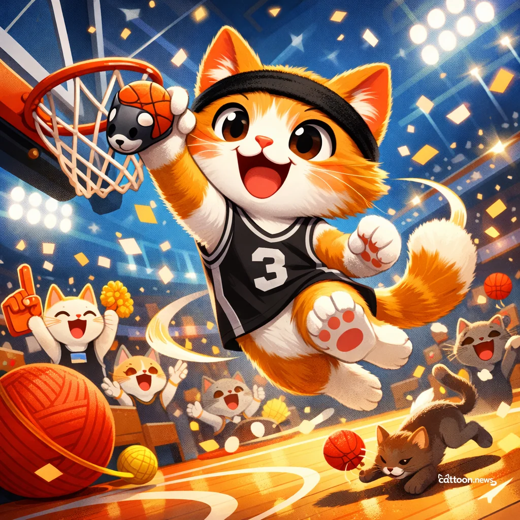 Spurs Pounce in Game 3—Whiskers Twitch With Excitement! - Cheerful Cat