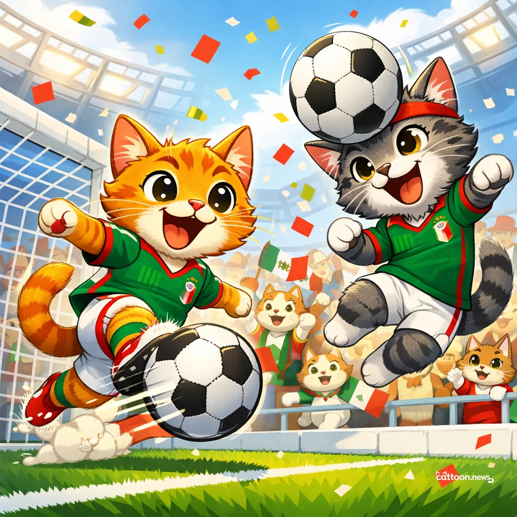 Mexico Pounces First—World Cup Starts with a Happy Meow! - Cheerful Cat