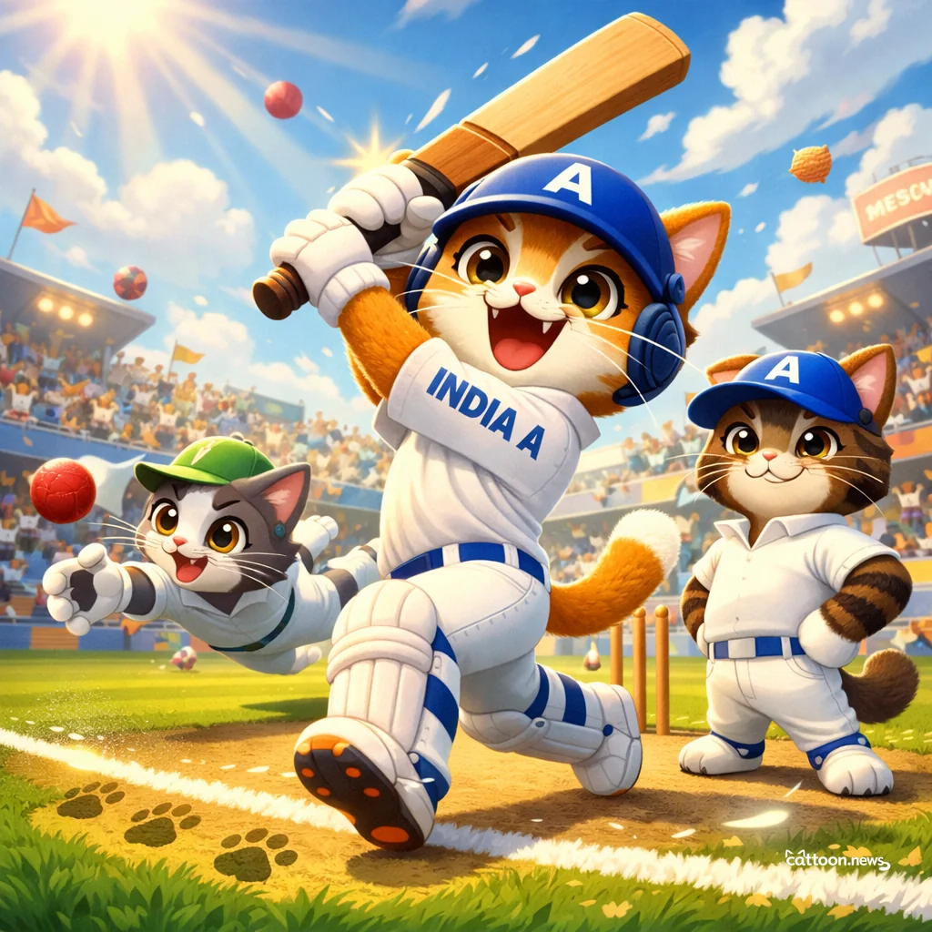 Cricket Chaos! India A’s 10-Run Oopsie—Cats Curious!
