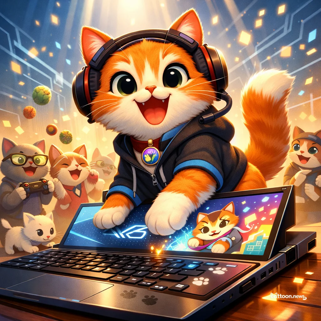 Double the Screens, Double the Fun: Cats Approve! - Cheerful Cat