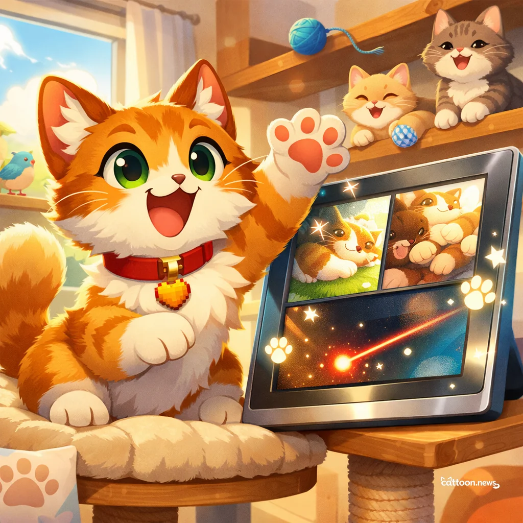 Humans Smile. Cats Purr. Aspen Frame Delights All! - Cheerful Cat