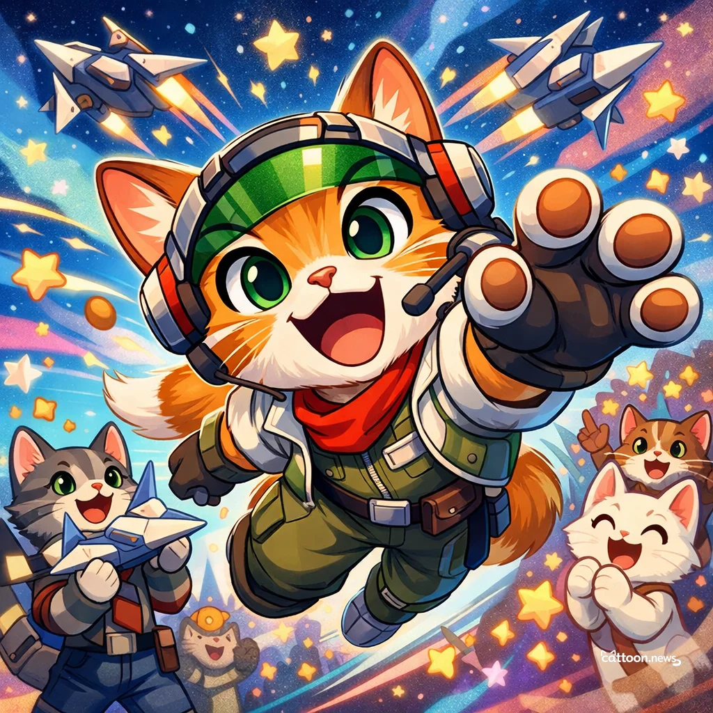 Star Fox Returns! Cats Watch Humans Chase Space Tail Again - Cheerful Cat