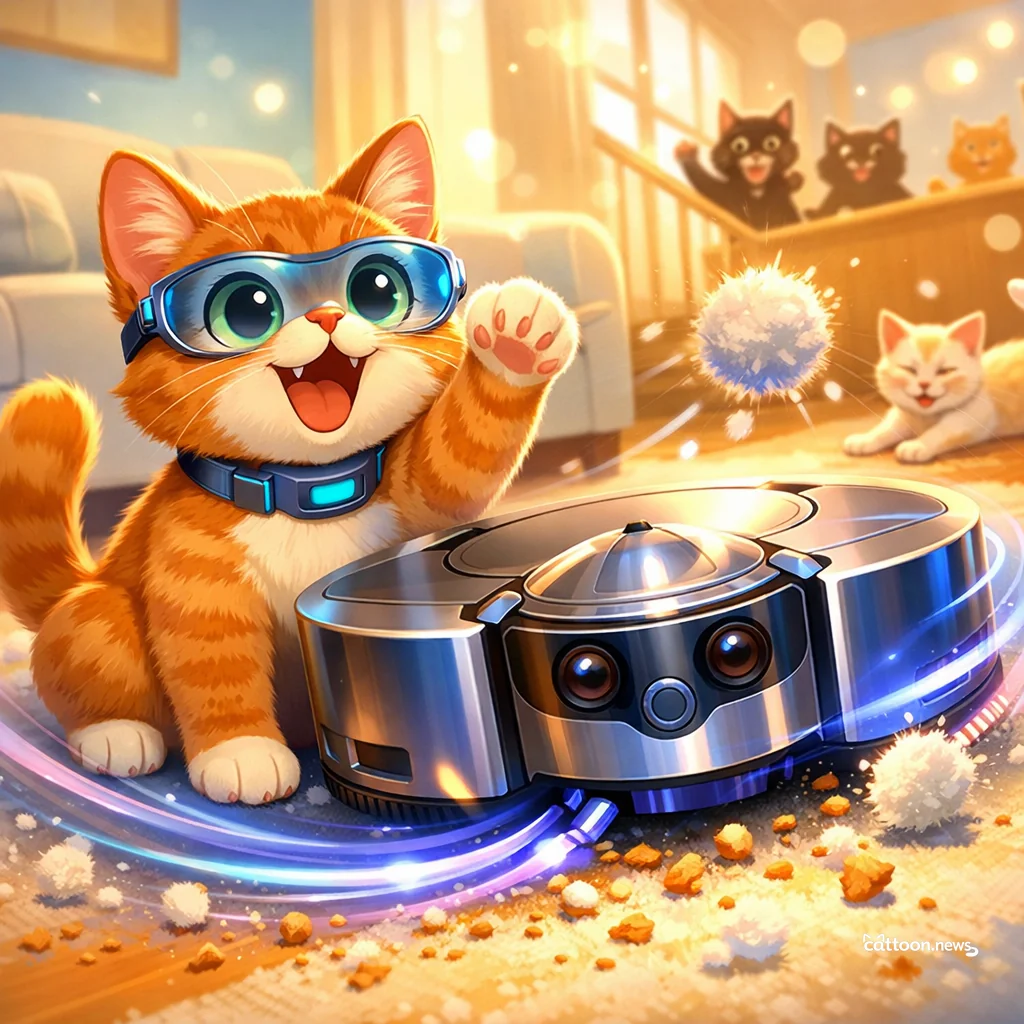 Dyson’s Robot Zooms! Cats Amazed. Humans Rejoice. - Cheerful Cat