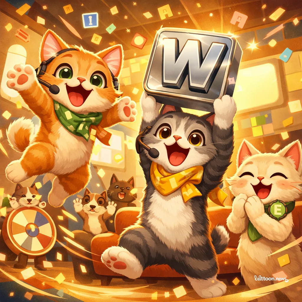 Word Puzzles Go Primetime—Cats Ready Their Paws! - Cheerful Cat
