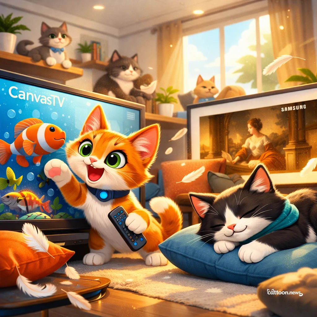 Humans Score Purr-fect Art TV Deals—Cats Intrigued! - Cheerful Cat