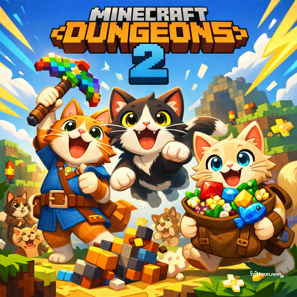 Minecraft Dungeons 2 Arrives! Whiskers Twitch in Excitement