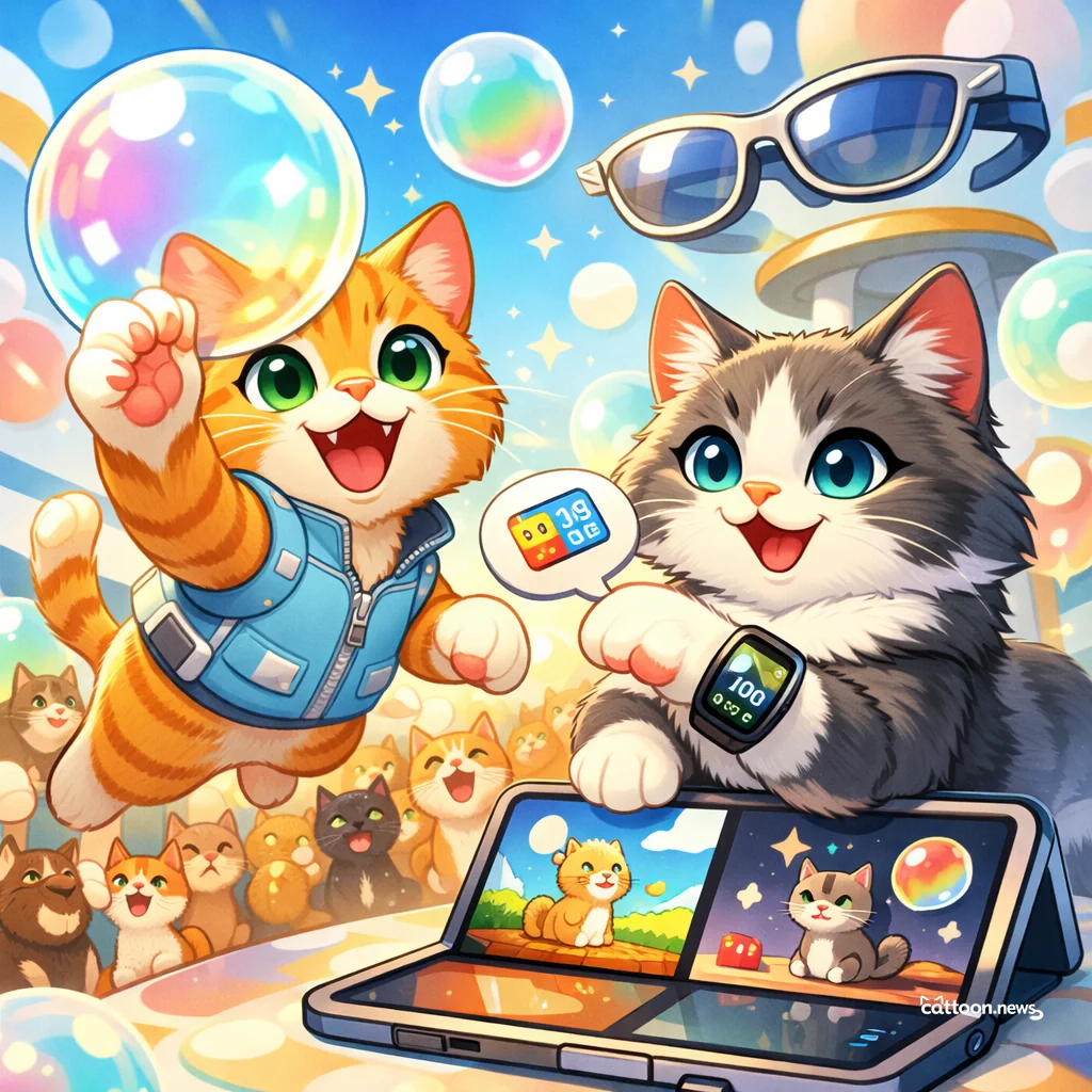 Android 17 Surprises! Even Cats Are Curious About Bubbles