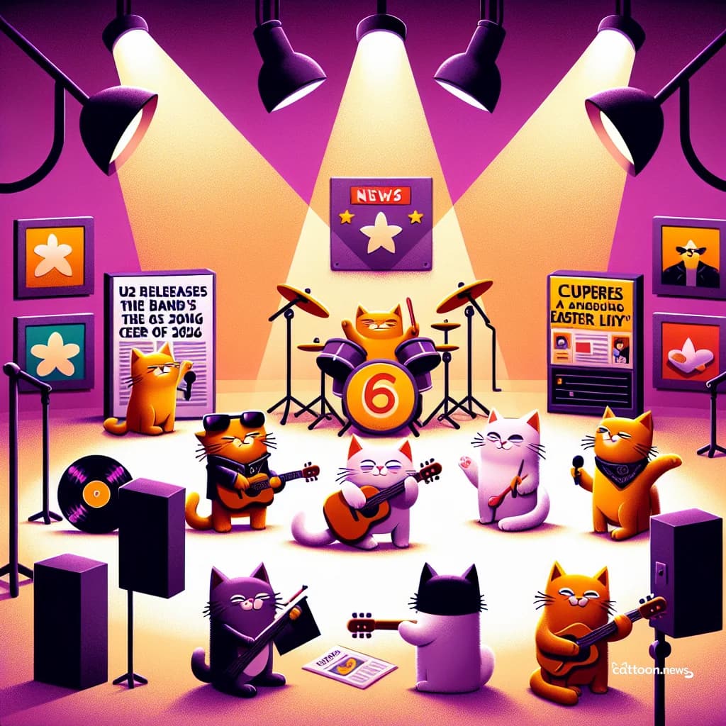 Paws Up for U2's Fresh Beats! Says Cheerful Cat - Cheerful Cat