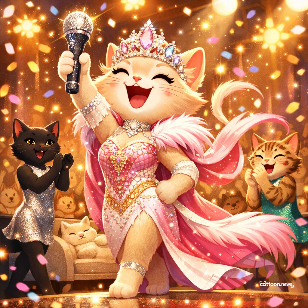 Glitter, Gowns, and Purrs: Myki Meeks Shines Bright! - Cheerful Cat