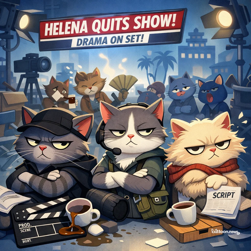 Human Leaves Show. Cats Unmoved. - Grumpy Cat