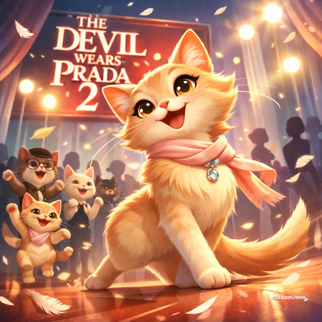 Miranda’s Back! Cats Watch Fashion Takeover Pounce - Cheerful Cat