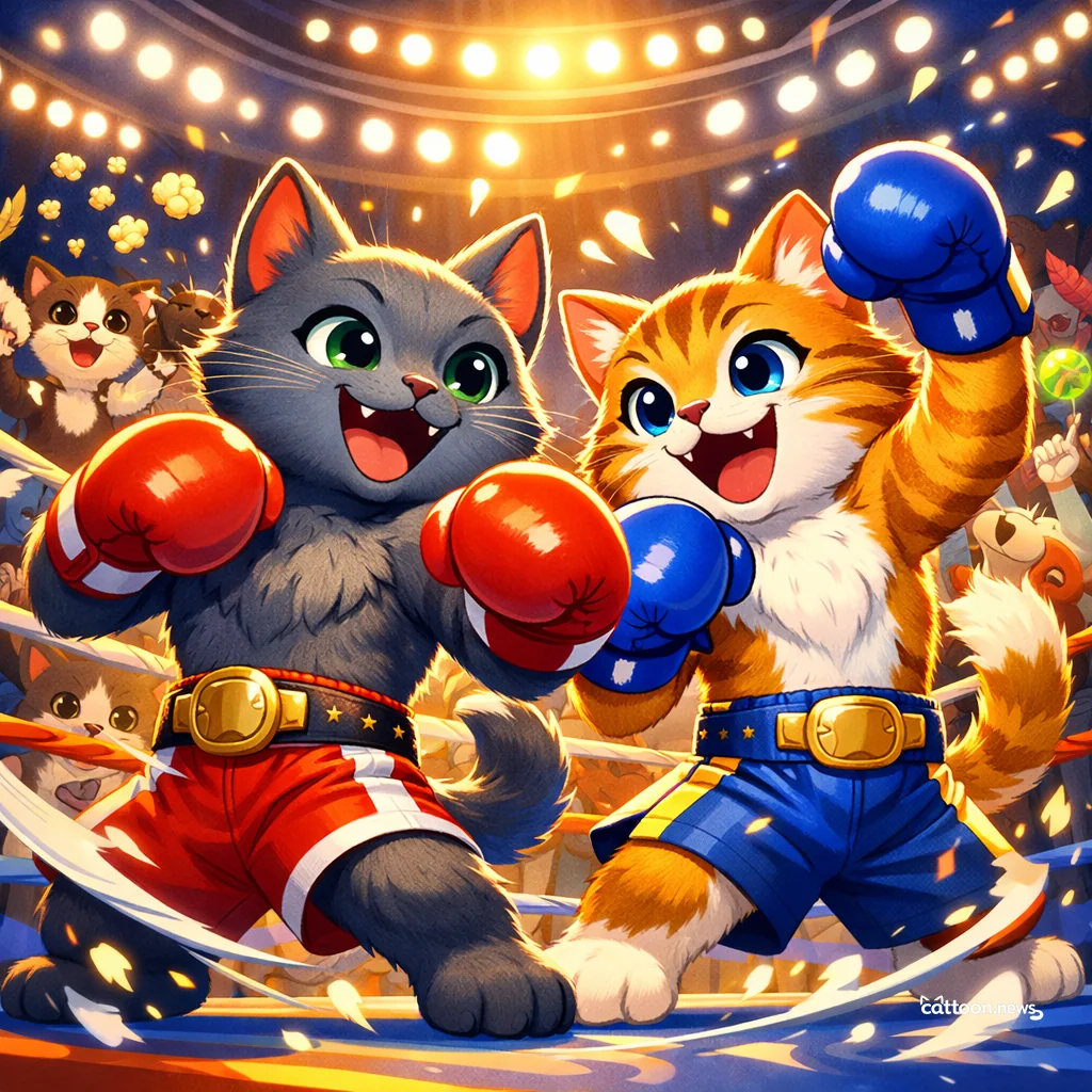 Boxing Night Purr-fection: Bivol vs. Eifert Has Tails Twitching! - Cheerful Cat